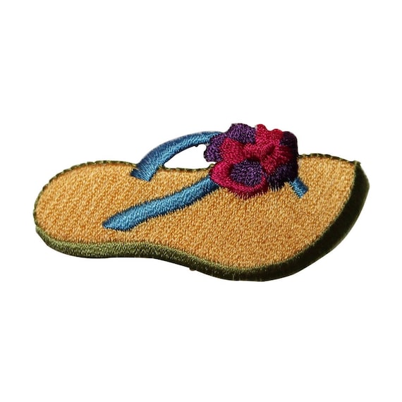 Sandals - Flip Flops - Summer - Shoes - Tropical - Embroidered Iron On