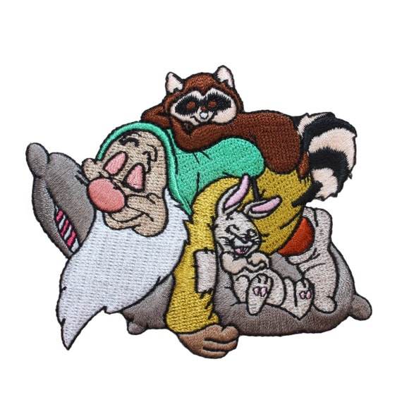 3/" Disney snow white 7 seven dwarfs grumpy fabric applique iron on character