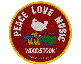 Guitar Peace Logo Tape Music Patch Woodstock Patches T-shirt Sew/ Iron on Patch 