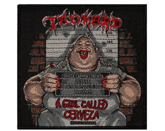 Tankard A Girl Called Cerveza Patch Cover Art Metal Music Woven Sew On Applique