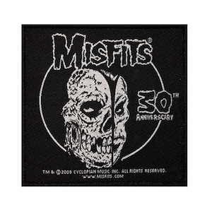 Misfits 30th Anniverscary Patch Skull Punk Rock Music Band Woven Sew On Applique