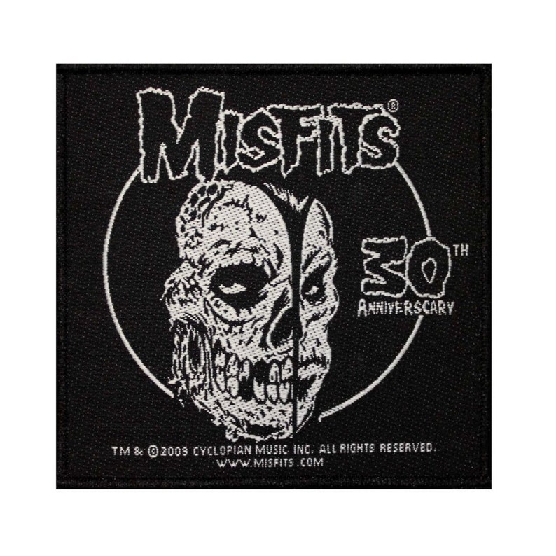 Misfits 30th Anniverscary Patch Skull Punk Rock Music Band Woven Sew On Applique image 1