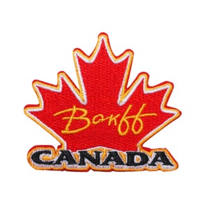 Canada Banff Maple Leaf Patch Travel National Park Embroidered Iron On Applique