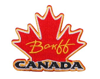 Canada Banff Maple Leaf Patch Travel National Park Embroidered Iron On Applique