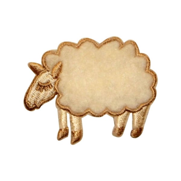 ID 0713 Woolly Sheep Patch Sleep Fluffy Farm Animal Embroidered Iron On Applique