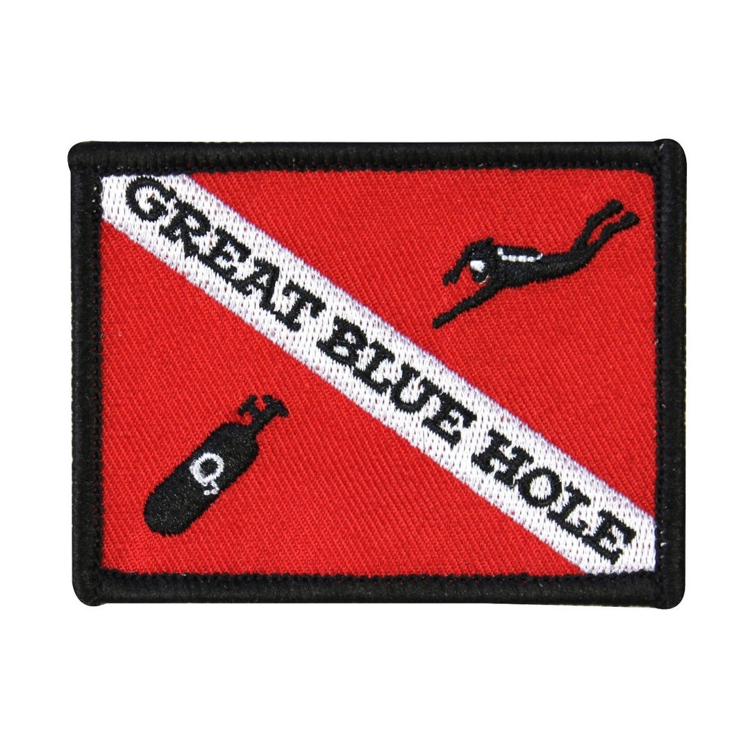 Great Blue Hole Patch Scuba Diving Belize Swim Embroidered Etsy