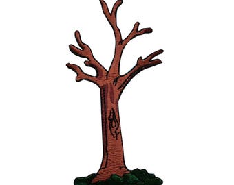 ID 1378 Bare Tree Patch Autumn Fall Empty Leaves Embroidered Iron On Applique