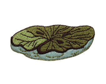 ID 7231 Lily Pad On Water Patch Nature Pond Plant Embroidered Iron On Applique