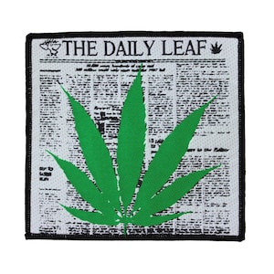 The Daily Leaf Patch Pot Marijuana Hippie Badge Woven Sew On Applique