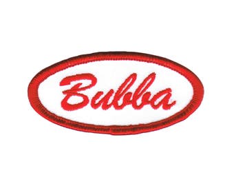 Bubba Name Tag Patch Novelty Embroidered Iron On Badge Applique