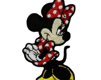 Minnie Mouse Polka Dot Dress Patch Cute Disney Fan Girl Craft Iron-On Applique