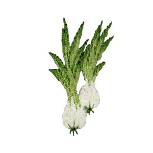 ID 1216 Garlic With Stem Patch Vegetable Onion Embroidered Iron On Applique