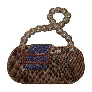 ID 8364 Schlangenleder Handtasche Aufnäher Kette Mode bestickt Applikation