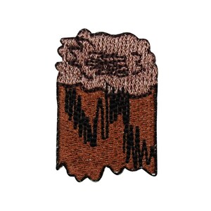 ID 0570C Camp Fire Wood Patch Stump Logs Scout Burn Embroidered Iron On Applique