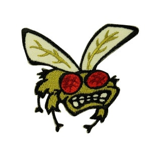 Angry Buzzing Fly Patch Bug Insect Locust Wings Embroidered Iron On Applique