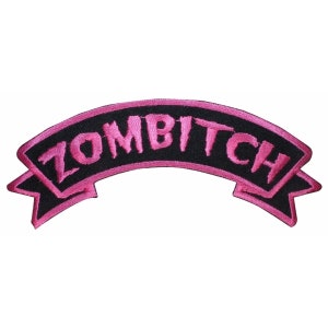 Patch Zombitch Zombie Bitch Kreepsville rose fuchsia brodé fer sur appliqué