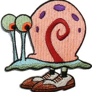 SpongeBob Squarepants Gary Snail W/ Shoe Embroidered Iron On Applique Patch