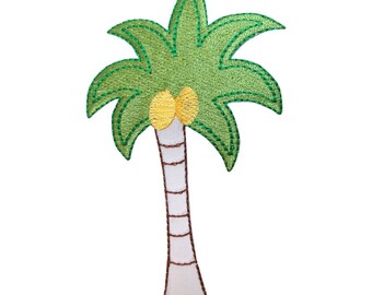 ID 1770A Palme Mit Kokosnüssen Aufnäher Gestickt Aufnäher zum Aufbügeln