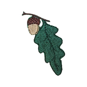 ID 1423C Oak Tree With Acorn Patch Festive Branch Embroidered Iron On Applique