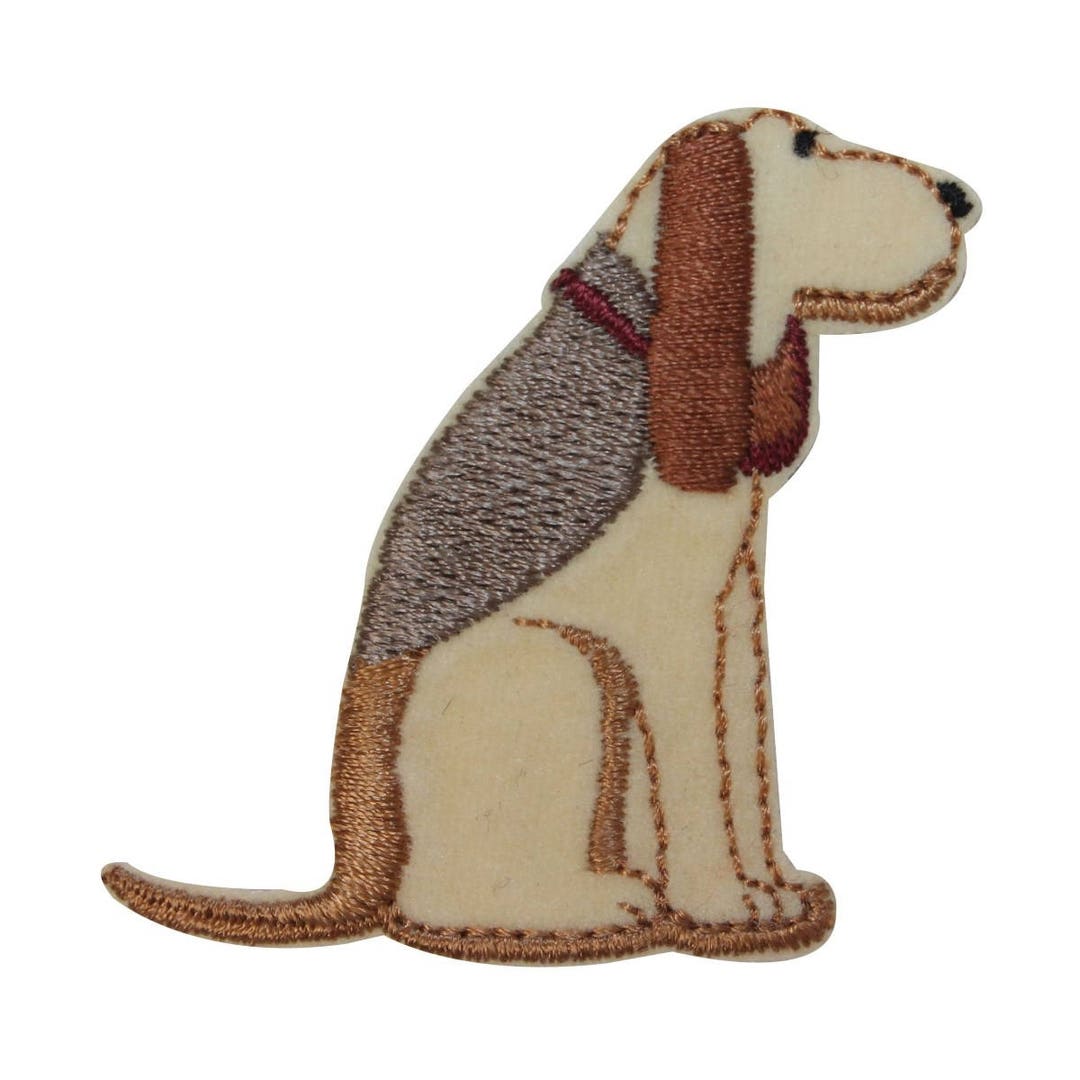 ID 2818 Felt Dog Sitting Patch Puppy Mutt Pet Embroidered Iron on ...