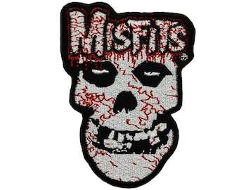 Misfits Dripping Blood Fiend Skull Patch Logo Punk Rock Band Iron On Applique
