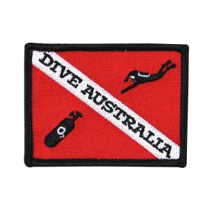 Dive Australia Patch Scuba Souvenir Reef Diving Embroidered Iron On Applique