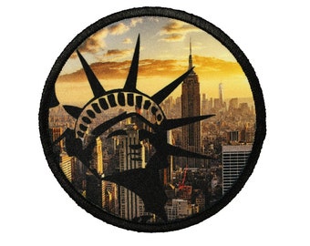 New York Skyline Statue of Liberty Patch Travel Dye Sublimation Iron On Applique