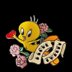 Tweety Bird TV Cartoon Embroidered Iron On Applique Patch