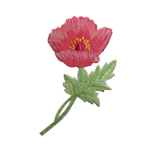 ID 6237 Pink Tulip Flower Patch Blossom Garden Embroidered Iron On Applique