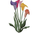 ID 6931 Multi Colored Lily Flowers Patch Garden Embroidered Iron