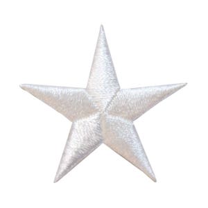 May include: A white embroidered star patch. The star is five-pointed and has a satin finish.