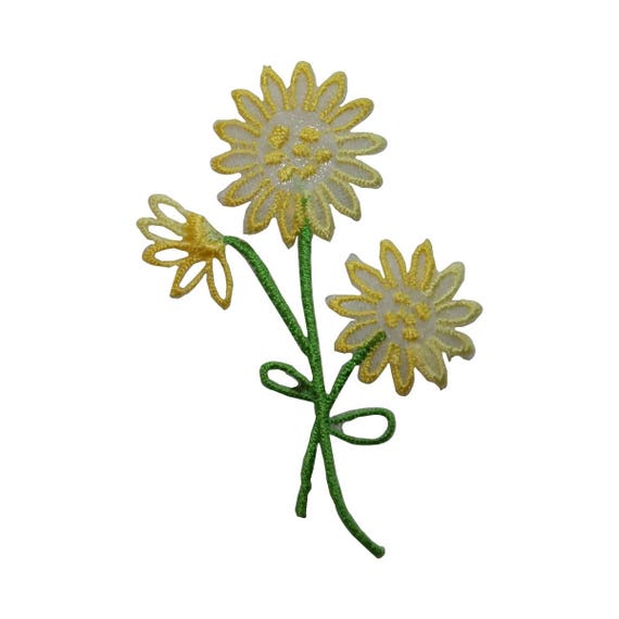 ID 6041 Yellow Flowers Bouquet Patch Garden Bloom Embroidered Iron