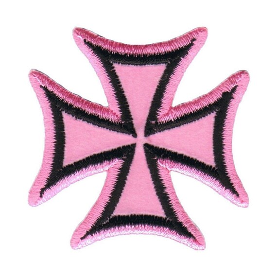 Maltese Cross Biker Patch Green On Black 2" Symbol Embroidered Iron On Applique Maltese Cross Biker Patch Green On Black 2" Symbol Embroidered Iron On Applique