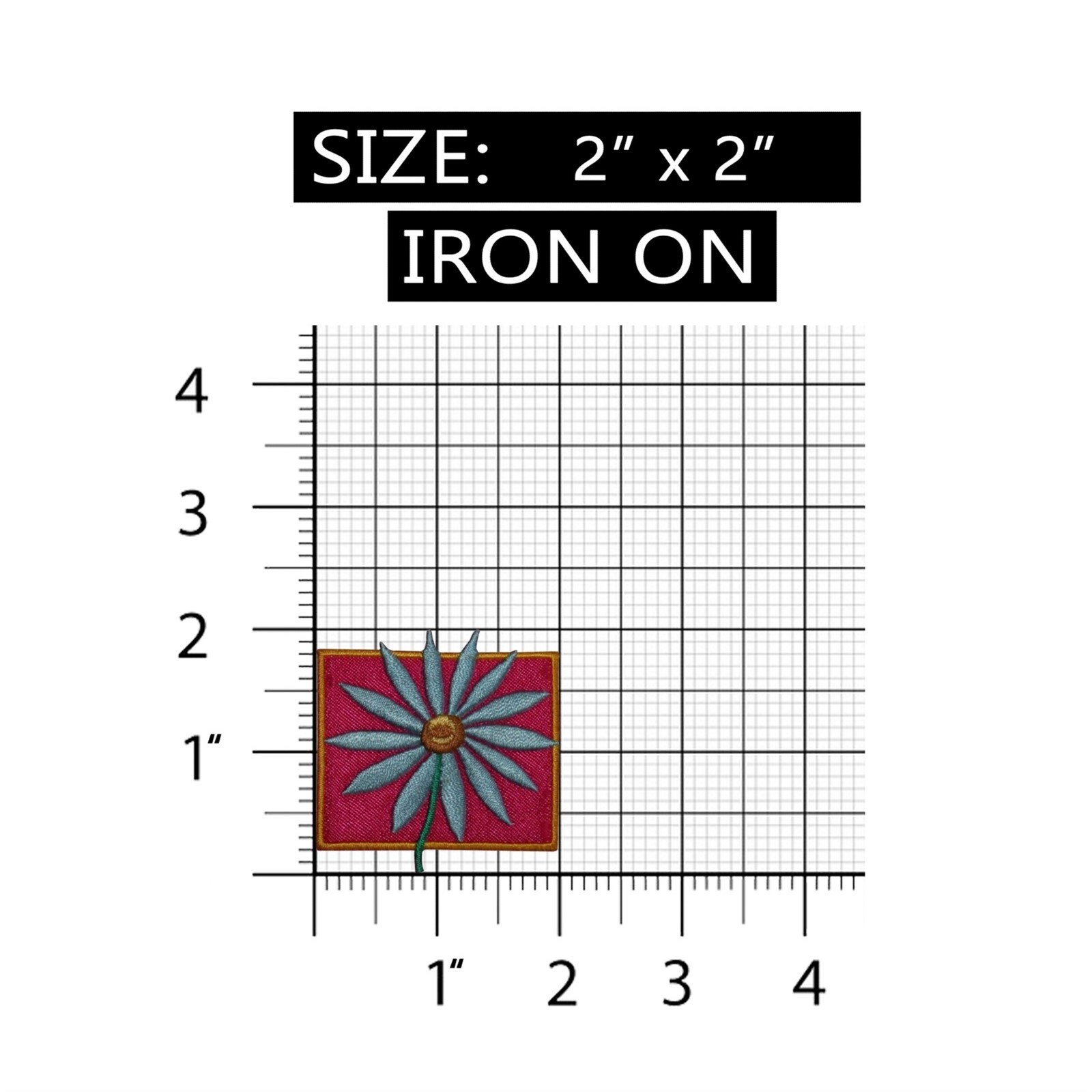 ID 7861 Daisy Flower Badge Patch Garden Sign Emblem Embroidered