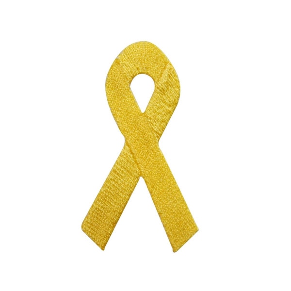 ID 7288 Yellow Ribbon Patch Awareness Sign Badge Embroidered Iron On Applique