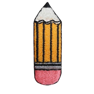 ID 0970B School Pencil Patch Writing Utensil Lead Embroidered Iron On Applique