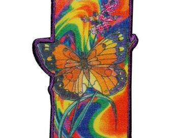 Monarch Butterfly Tie Dye Patch Psychedelic Hippie Embroidered Iron On Applique