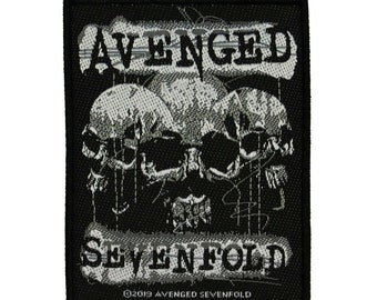 Avenged Sevenfold 3 Skulls Patch Hard Rock Heavy Metal Woven Sew On Applique