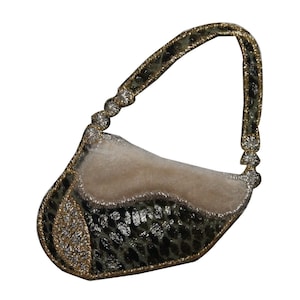 ID 8337 Flauschige Schlangenleder Geldbörse Patch Handtasche Mode Gesticktes Bügelbild