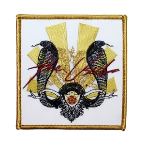 Le logo du groupe Cobra Band, oeuvre d'art, musique rock brodée, fer sur appliqué