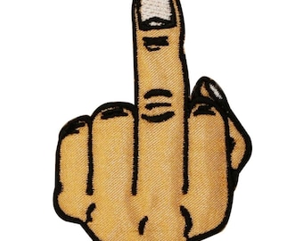 Middle Finger Motorcycle Black Embroidered Iron Sew On Patch J285 Middle Finger Motorcycle Black Embroidered Iron Sew On Patch J285