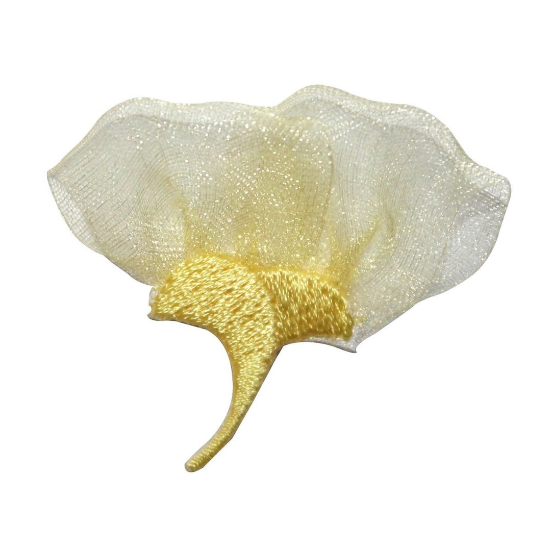 ID 8628 Lace Flower Blossom Patch Sheer Garden Plant Embroidered