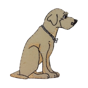 ID 2778 Happy Hound Dog Patch Cartoon Puppy Breed Embroidered Iron On Applique