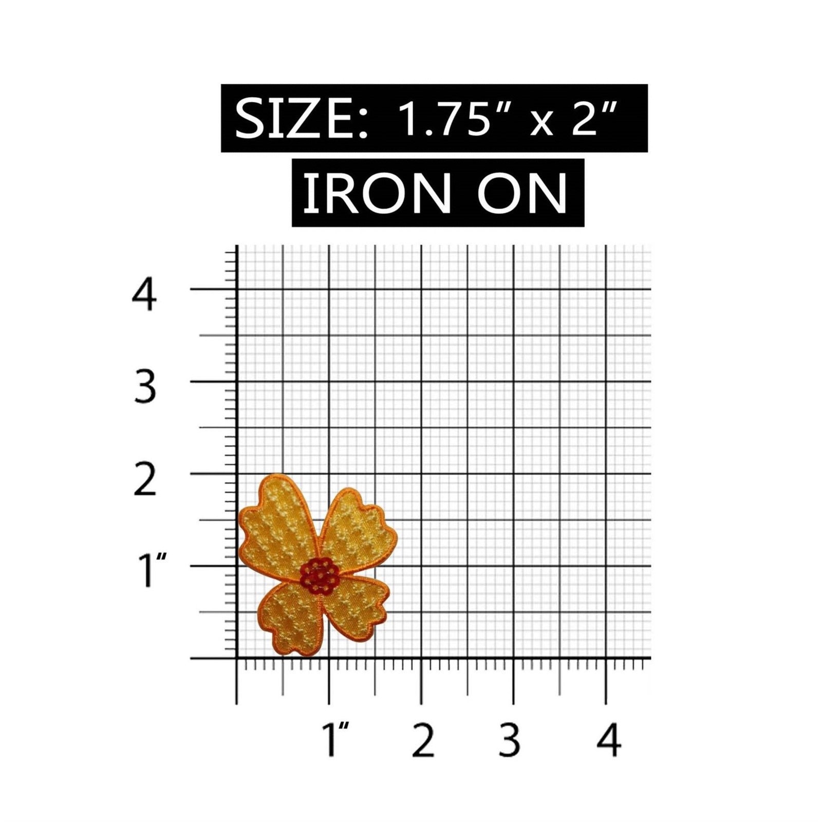 ID 6112 Yellow Sequin Flower Patch Garden Bloom Embroidered