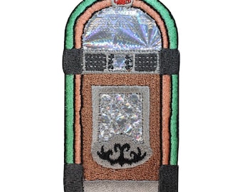 ID 1949 Jukebox Patch Music Sock Hop Dinner Record Embroidered Iron On Applique