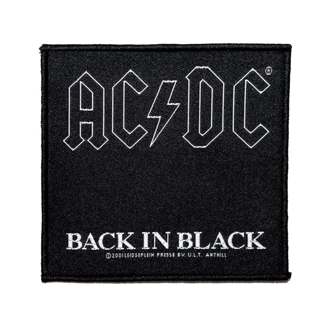 AC/DC ACDC Back in Black Album Cover Patch Hard Rock Music Woven Sew on ...