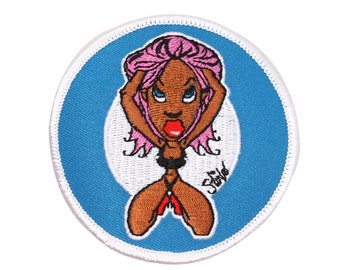 Stino Sasha Sexy Woman Patch Artist Girl Model Embroidered Iron On Applique