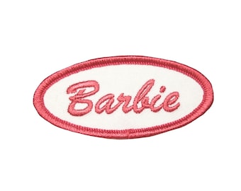Barbie Name Tag Patch Costume Badge Doll Girls Sign Embroidered Iron On Applique