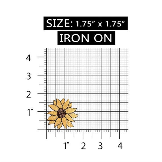 ID 6014 Gold Sunflower Blossom Patch Sun Flower Seed Embroidered