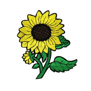 ID 6046 Budding Sunflower Patch Garden Flower Bloom Embroidered Iron On Applique